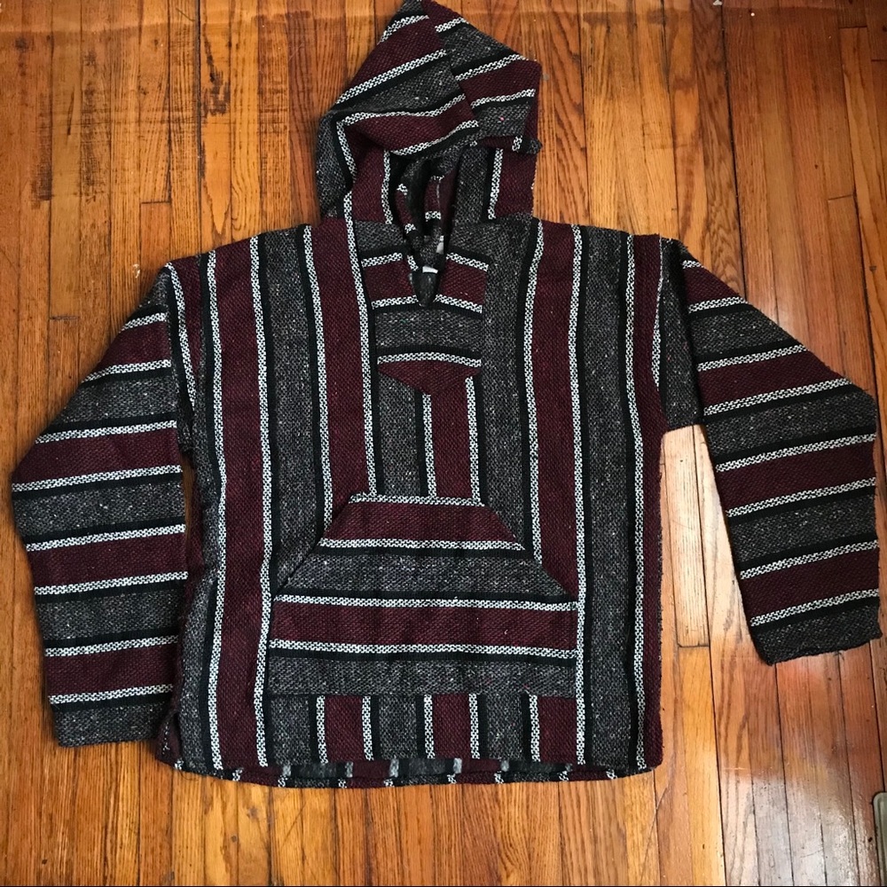 NWOT Red Black Grey Baja Hoodie